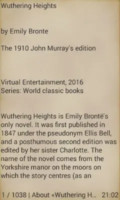 Wuthering Heights Emily Brontë android App screenshot 1